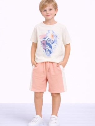 Παιδικό Σετ Για Αγόρι 3-8 Χρονών Εκρού-Σομόν