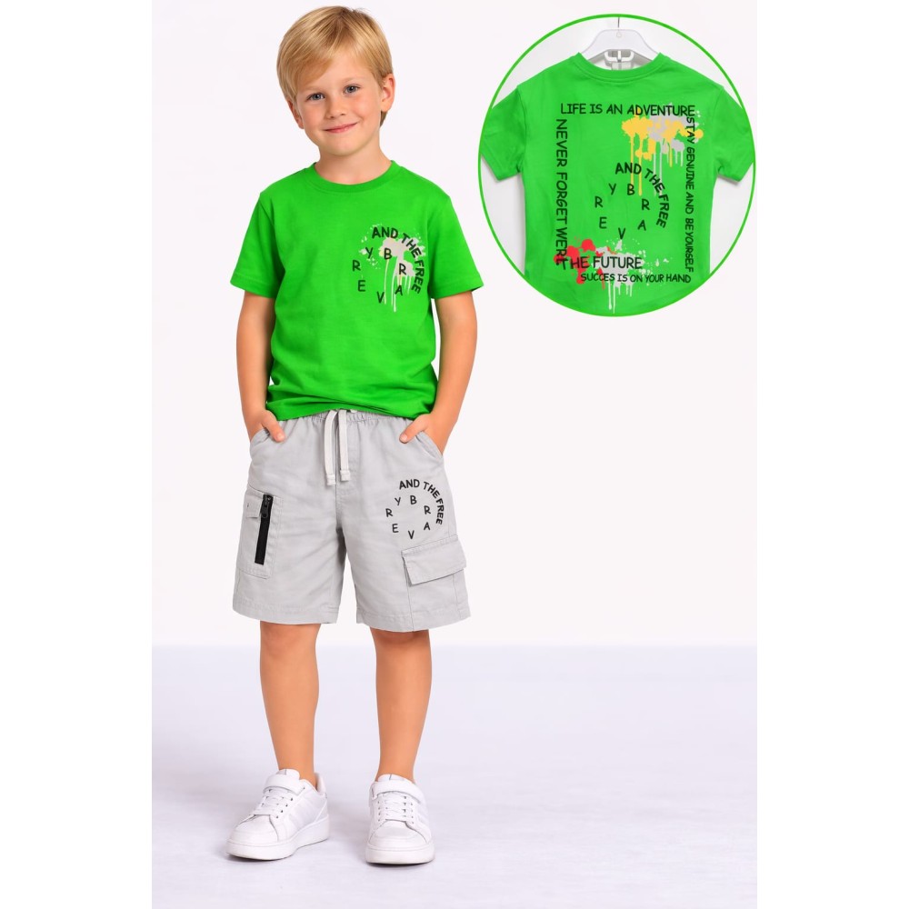 Παιδικό Σετ Για Αγόρι 3-8 Χρονών Πράσινο Νeon - Γκρι