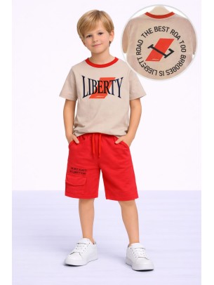 Παιδικό Σετ Για Αγόρι 3-8 Χρονών Μπεζ - Κοραλί
