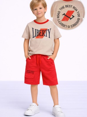 Παιδικό Σετ Για Αγόρι 3-8 Χρονών Μπεζ - Κοραλί