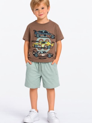 Παιδικό Σετ Για Αγόρι 3-8 Χρονών Καφέ - Φυστικί