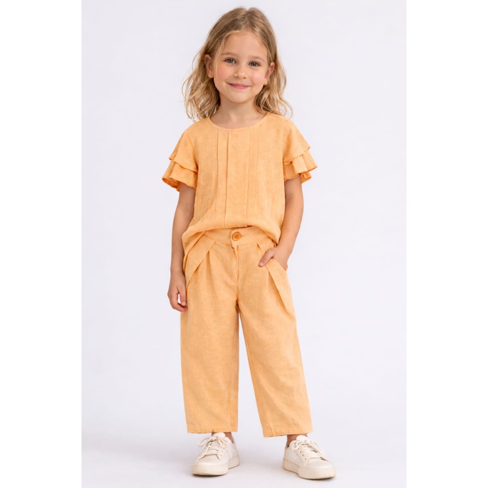 Παιδικό Σετ Για Κορίτσι 3-8 Χρονών  Ανοιχτό Πορτοκαλί 