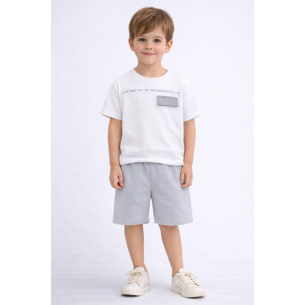 Παιδικό Σετ Για Αγόρι 2-5 Χρονών Λευκό - Γκρι