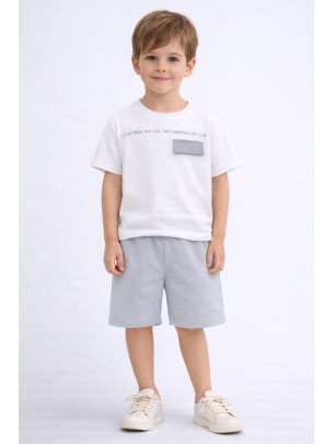 Παιδικό Σετ Για Αγόρι 2-5 Χρονών Λευκό - Γκρι