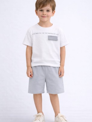 Παιδικό Σετ Για Αγόρι 2-5 Χρονών Λευκό - Γκρι