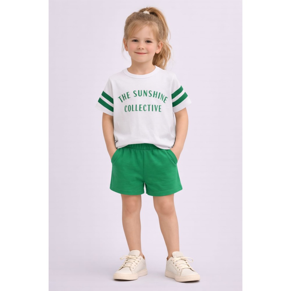 Παιδικό Σετ Για Κορίτσι 3-8 Χρονών Λευκό - Πράσινο