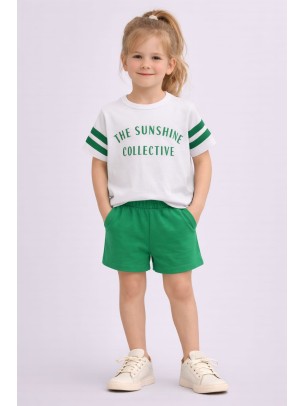 Παιδικό Σετ Για Κορίτσι 3-8 Χρονών Λευκό - Πράσινο