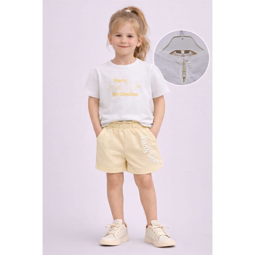 Παιδικό Σετ Για Κορίτσι 3-8 Χρονών Λευκό - Κίτρινο