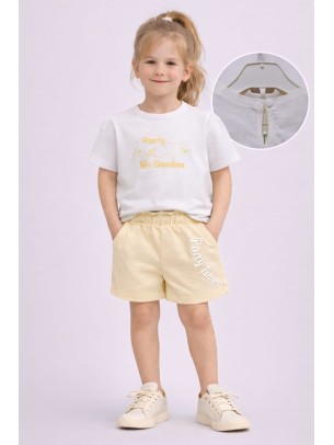 Παιδικό Σετ Για Κορίτσι 3-8 Χρονών Λευκό - Κίτρινο