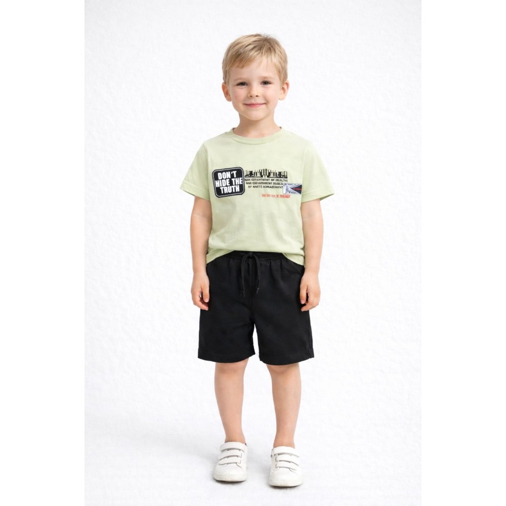 Παιδικό Σετ Για Αγόρι 3-8 Χρονών Λαχανί - Μαύρο