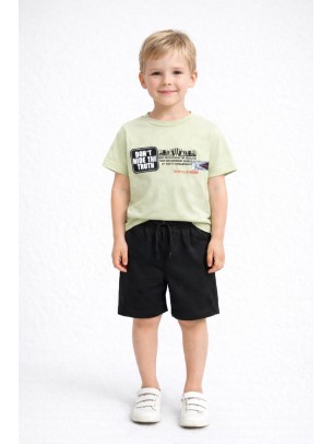 Παιδικό Σετ Για Αγόρι 3-8 Χρονών Λαχανί - Μαύρο