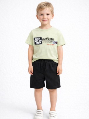 Παιδικό Σετ Για Αγόρι 3-8 Χρονών Λαχανί - Μαύρο