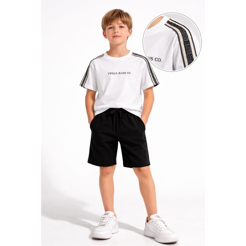 Παιδικό Σετ Για Αγόρι 7-10 Χρονών Λευκό - Μαύρο