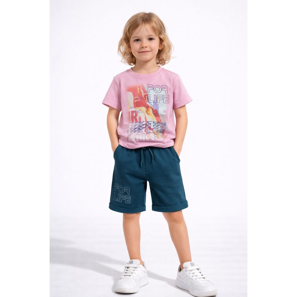 Παιδικό Σετ Για Αγόρι3-8 Χρονών Ροζ-Πετρόλ