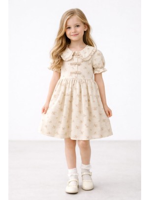 Παιδικό Φόρεμα 5-8 Χρονών Εκρού 