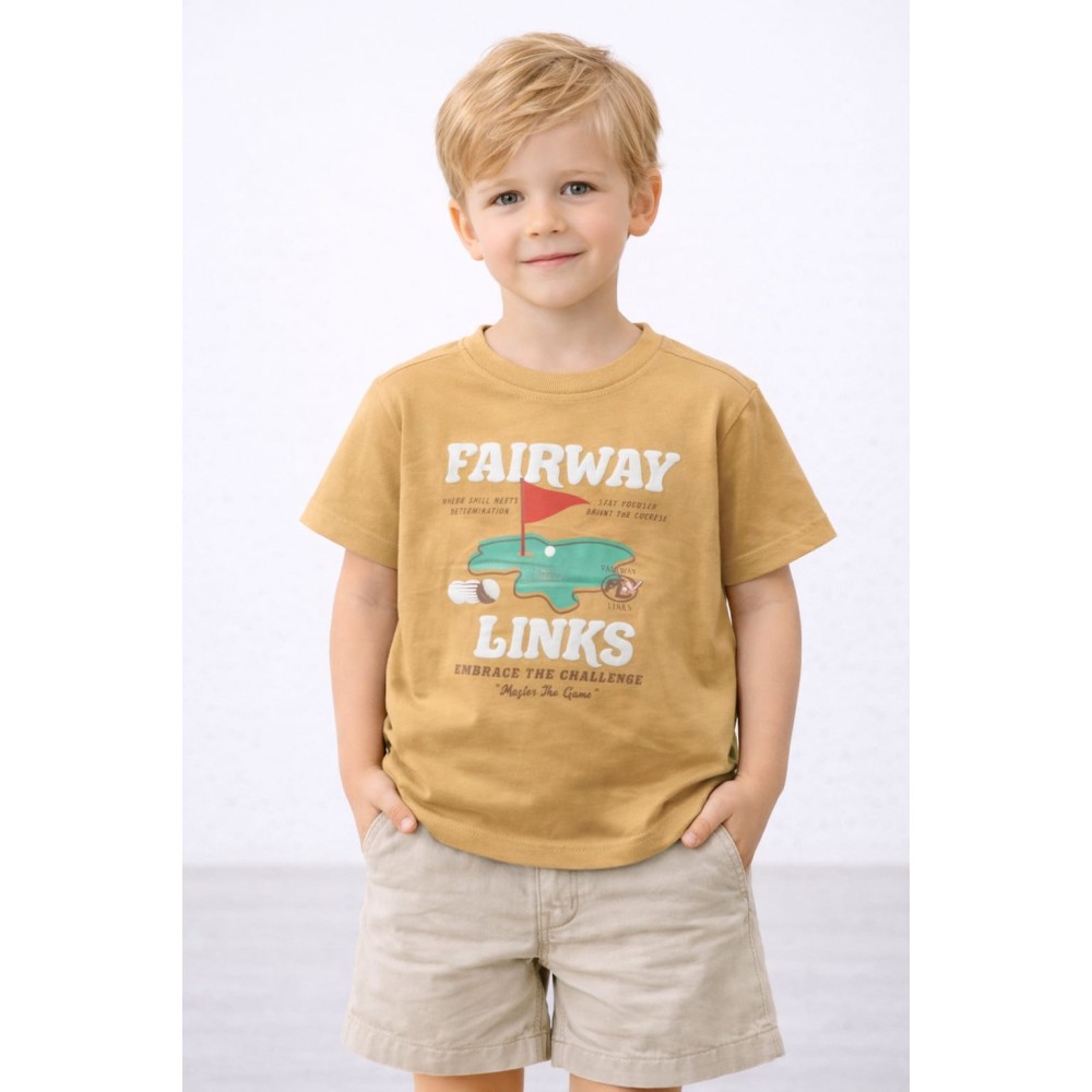 Παιδική Μπλούζα Για Αγόρι 3-8 Χρονών Μουσταρδί