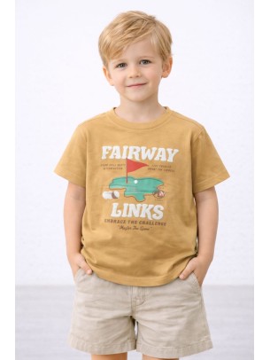 Παιδική Μπλούζα Για Αγόρι 3-8 Χρονών Μουσταρδί