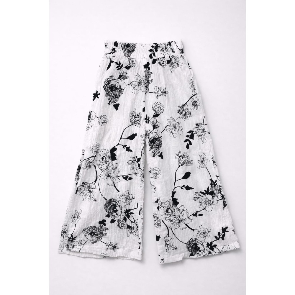 Παιδικό Παντελόνι Για Κορίτσι 3-8 Χρονών Λευκό - Μαύρο