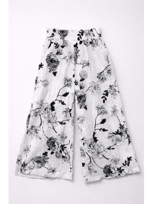 Παιδικό Παντελόνι Για Κορίτσι 3-8 Χρονών Λευκό - Μαύρο