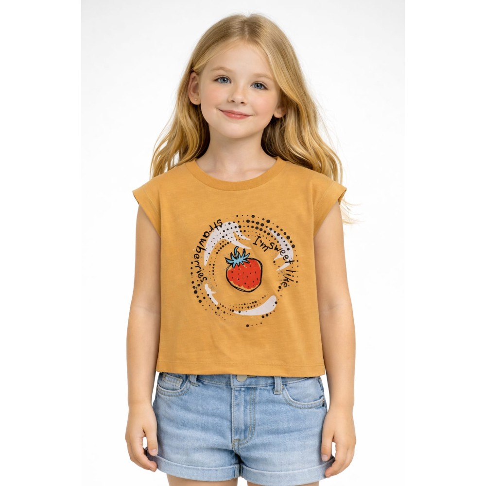 Παιδική Μπλούζα Για Κορίτσι 3-8 Χρονών Μουσταρδί