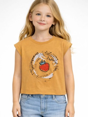 Παιδική Μπλούζα Για Κορίτσι 3-8 Χρονών Μουσταρδί