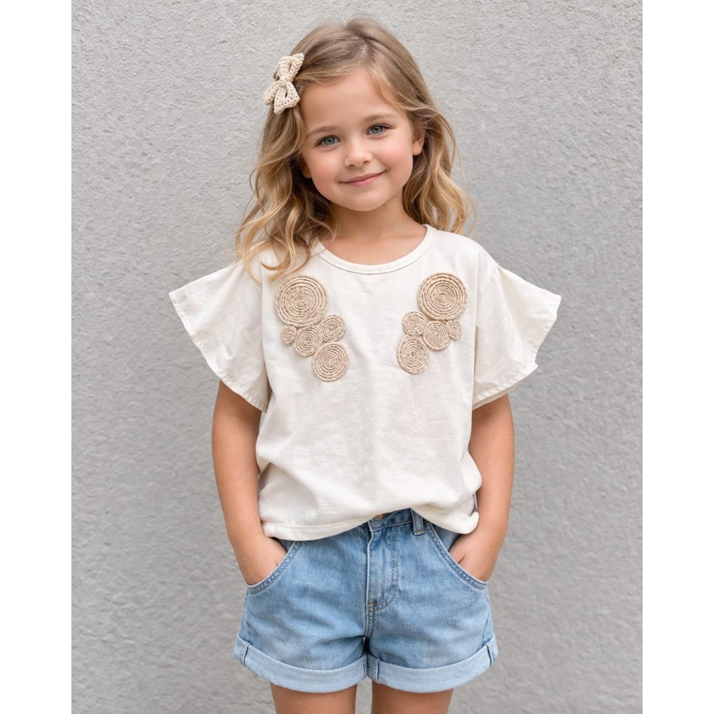 Παιδική Μπλούζα Για Κορίτσι 3-8 Χρονών Εκρού