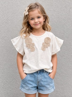 Παιδική Μπλούζα Για Κορίτσι 3-8 Χρονών Εκρού