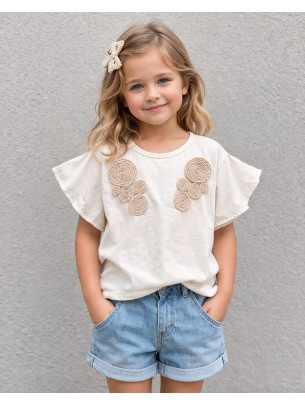 Παιδική Μπλούζα Για Κορίτσι 3-8 Χρονών Εκρού