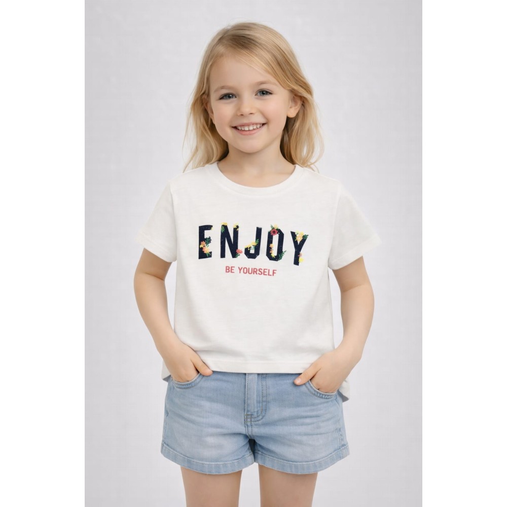 Παιδική Μπλούζα Για Κορίτσι 6-10 Χρονών Λευκό