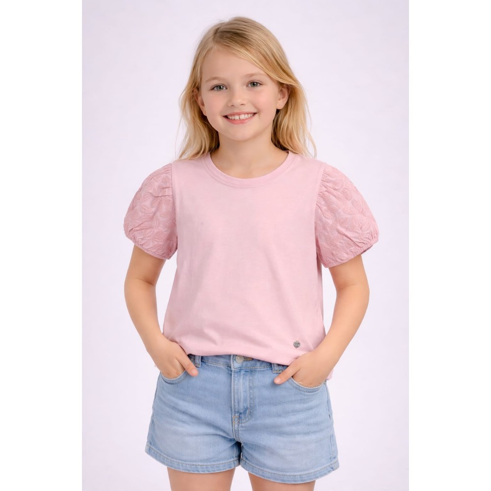 Παιδική Μπλούζα Για Κορίτσι 6-10 Χρονών Πούδρα