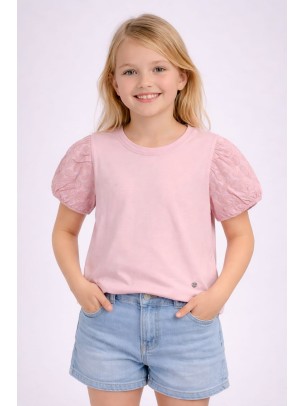 Παιδική Μπλούζα Για Κορίτσι 6-10 Χρονών Πούδρα