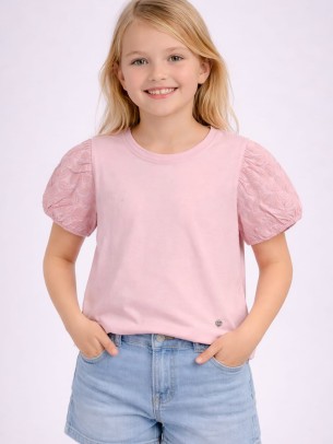 Παιδική Μπλούζα Για Κορίτσι 6-10 Χρονών Πούδρα