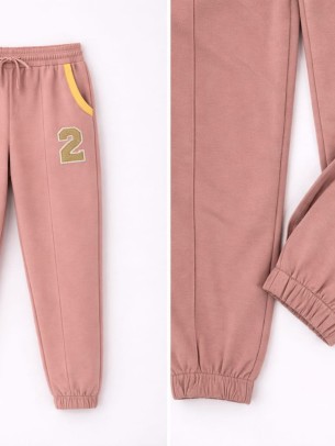 Παιδικό Παντελόνι Φόρμας Για Κορίτσι 8-14 Χρονών Ροδακινί