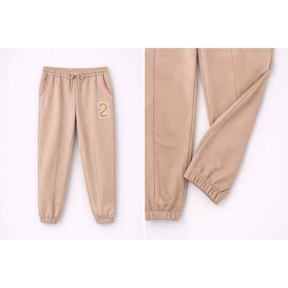 Παιδικό Παντελόνι Φόρμας Για Κορίτσι 8-14 Χρονών Μπεζ