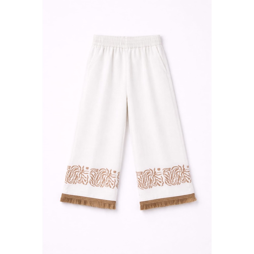 Παιδικό Παντελόνι  Για Κορίτσι 3-8 Χρονών Λευκό