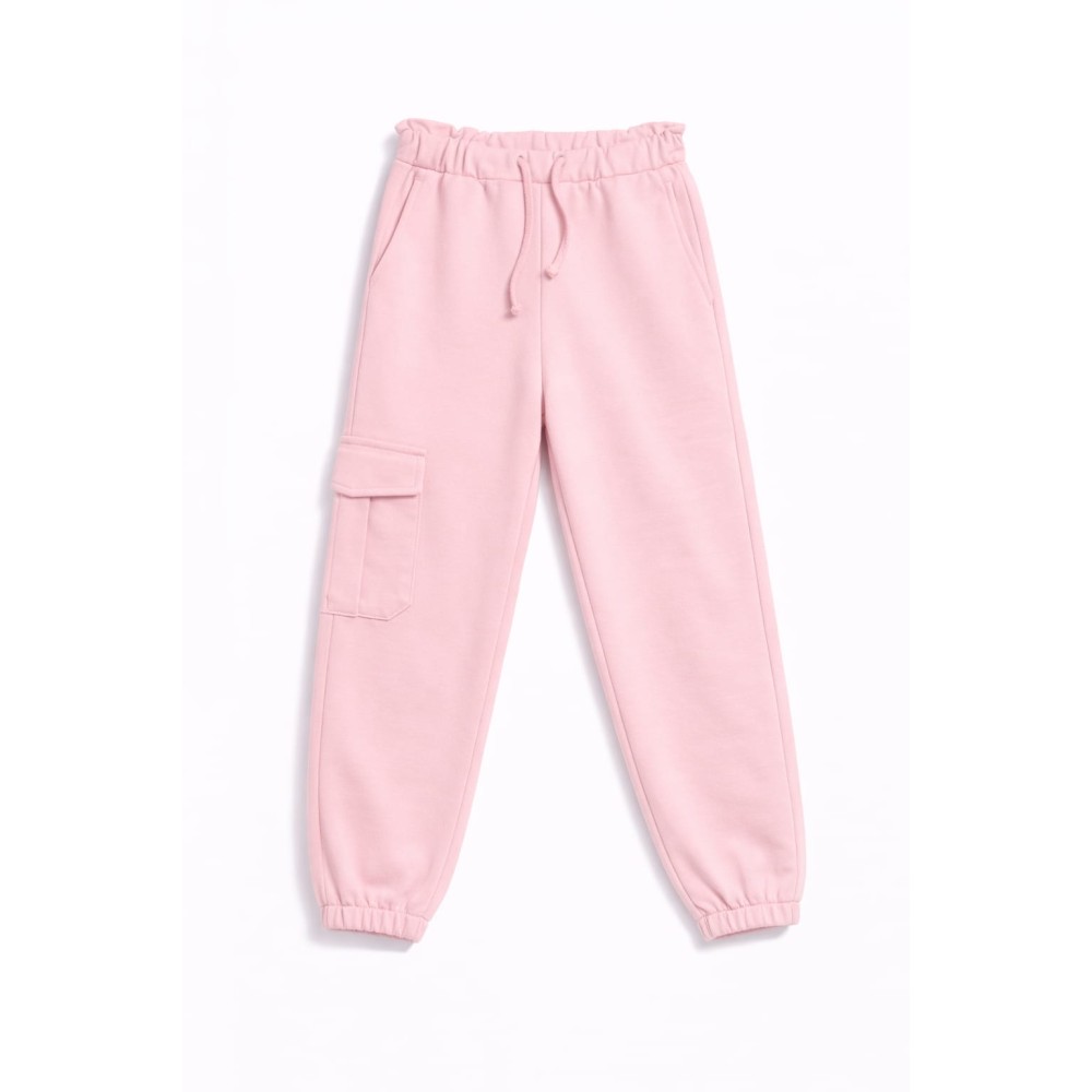 Παιδικό Παντελόνι Φόρμας Για Κορίτσι 3-8 Χρονών Πούδρα