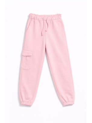 Παιδικό Παντελόνι Φόρμας Για Κορίτσι 3-8 Χρονών Πούδρα