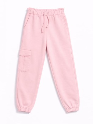 Παιδικό Παντελόνι Φόρμας Για Κορίτσι 3-8 Χρονών Πούδρα