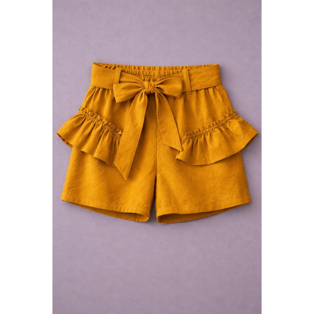 Παιδικό Σορτς  Για Κορίτσι 3-8 Χρονών Μουσταρδί