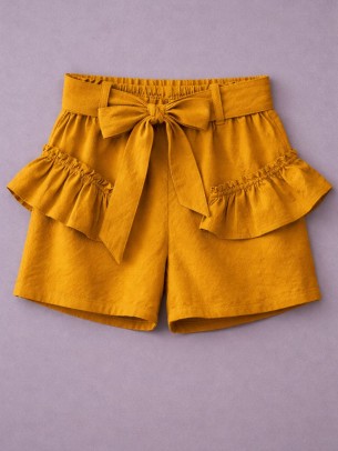 Παιδικό Σορτς  Για Κορίτσι 3-8 Χρονών Μουσταρδί