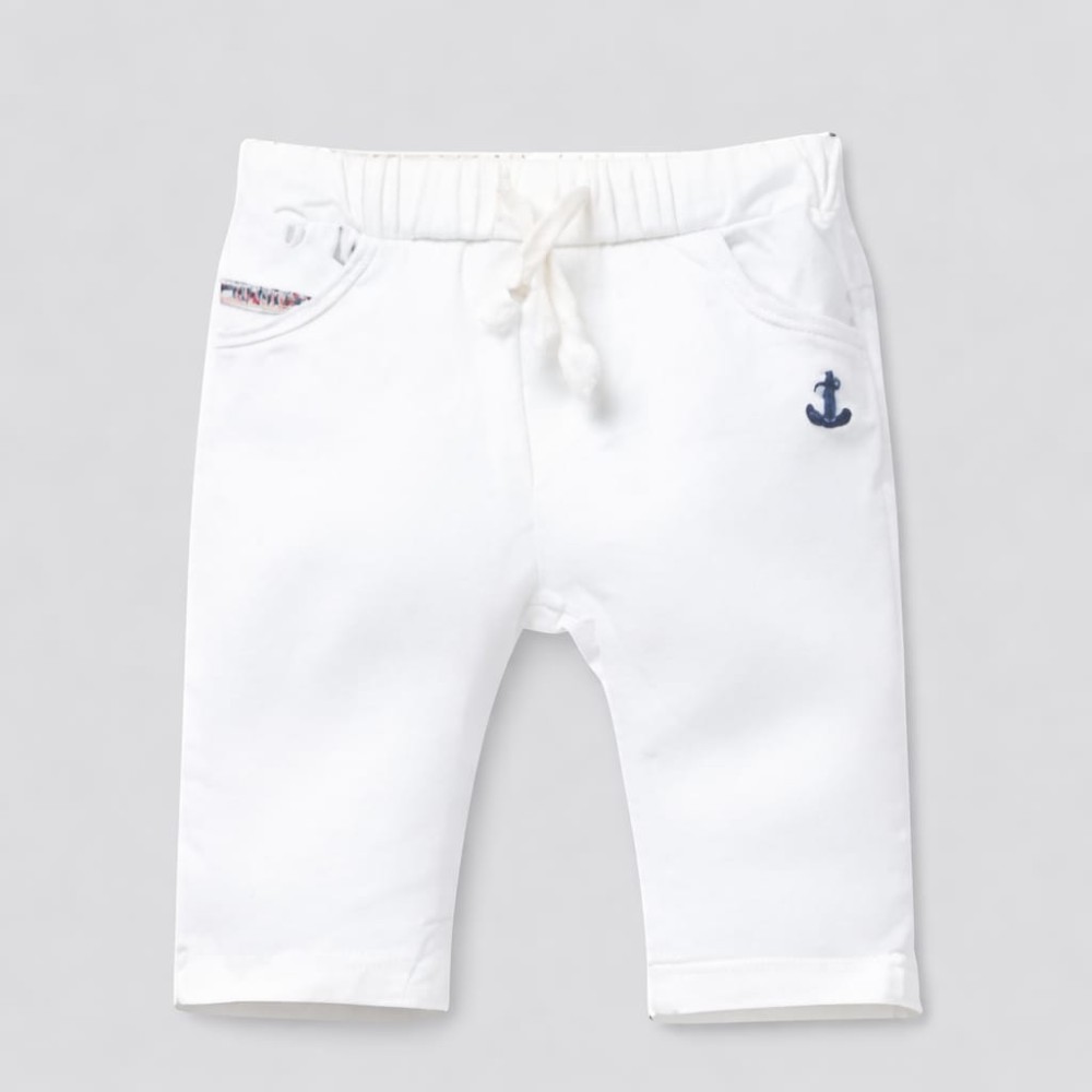 Βρεφικό Παντελόνι Για Αγόρι 6-24 Μηνών Λευκό 