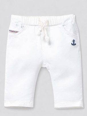 Βρεφικό Παντελόνι Για Αγόρι 6-24 Μηνών Λευκό 