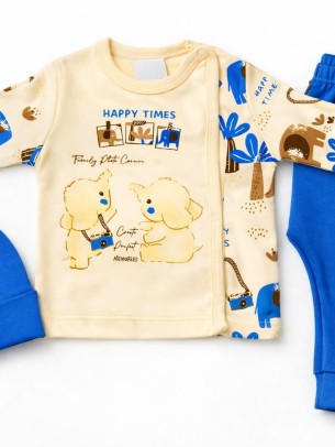 Σετ Νεογέννητο 3Τμχ Για Αγόρι  0-3 Μηνών Μπλε