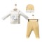 Σετ Νεογέννητο 3Τμχ Για Αγόρι  0-3 Μηνών Μουσταρδί