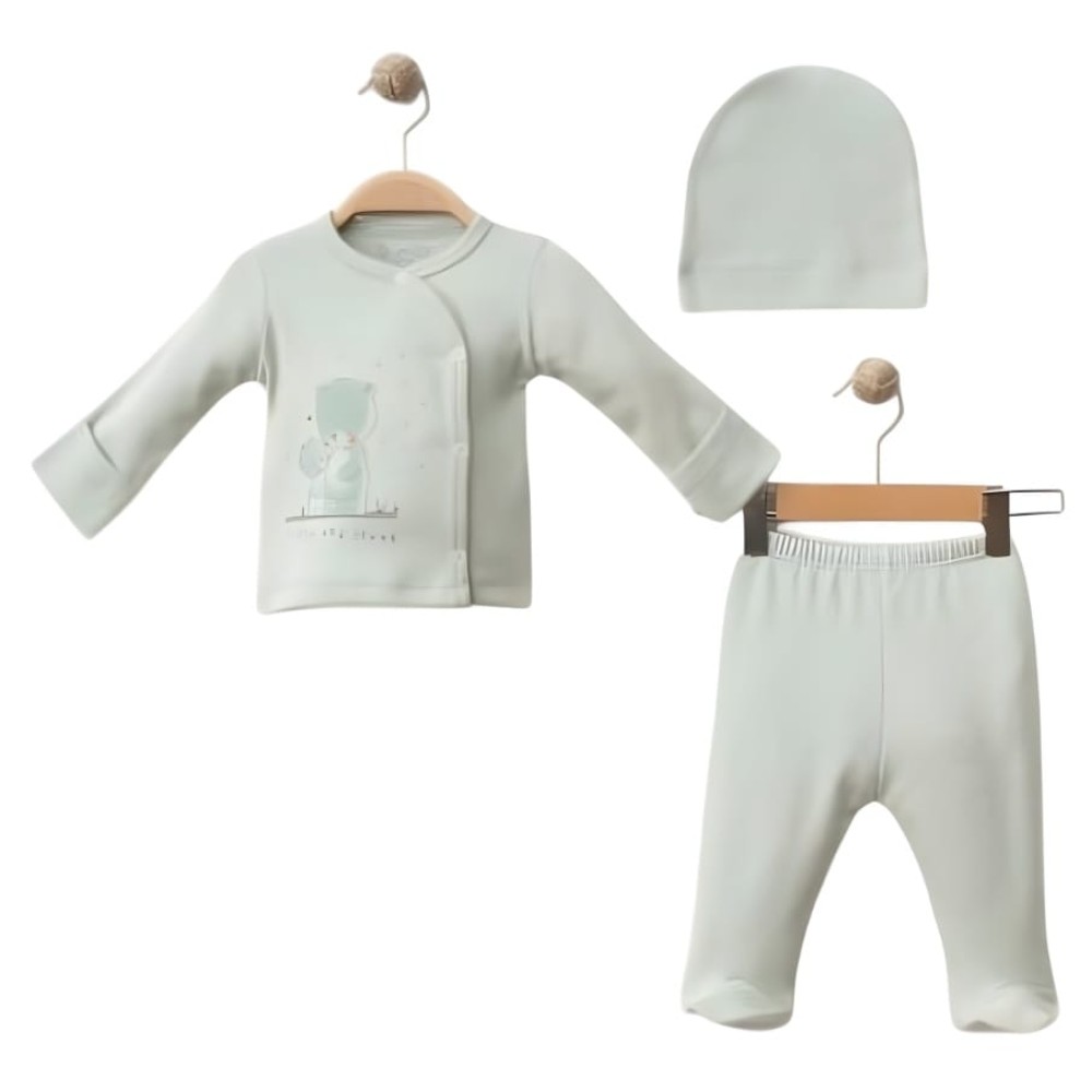 Σετ Νεογέννητο 3Τμχ Για Αγόρι  0-3 Μηνών Πράσινο