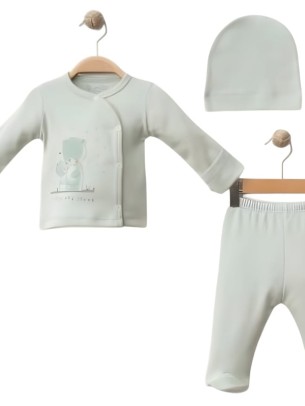 Σετ Νεογέννητο 3Τμχ Για Αγόρι  0-3 Μηνών Πράσινο