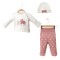 Σετ Νεογέννητο 3Τμχ Για Κορίτσι 0-3 Μηνών Εκρού-Κοραλί