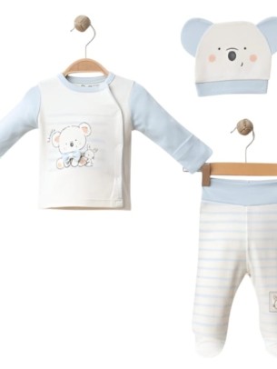 Σετ Νεογέννητο 3Τμχ Για Αγόρι  0-3 Μηνών Μπλε