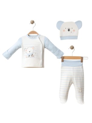 Σετ Νεογέννητο 3Τμχ Για Αγόρι  0-3 Μηνών Μπλε