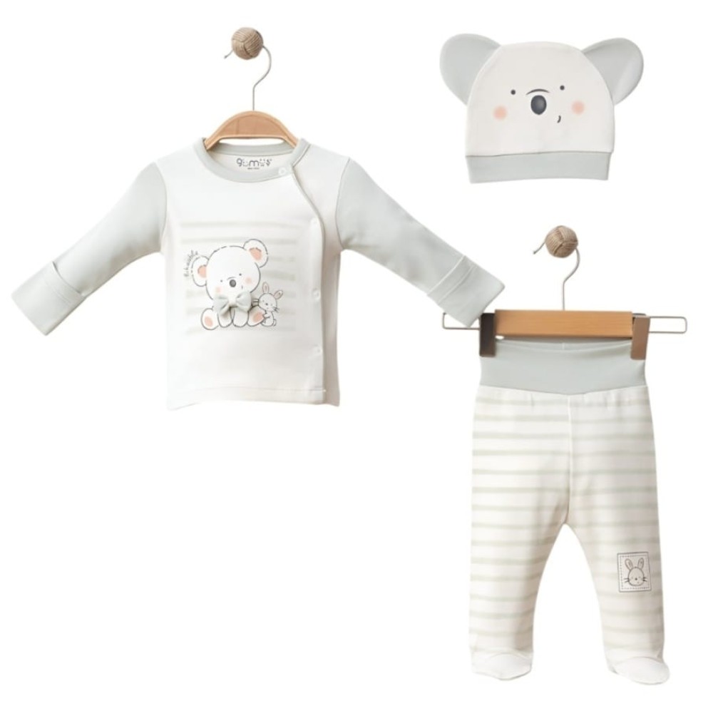 Σετ Νεογέννητο 3Τμχ Για Αγόρι  0-3 Μηνών Πράσινο